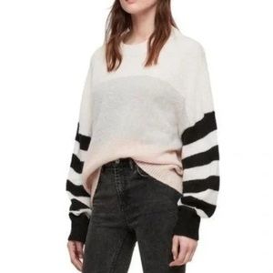All Saints Striped Italian Yarn Oversized Fit Sweater Size Medium